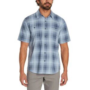 Orvis Men's S Short Sleeve Plaid Button Up Shirt Outdoor Blue  N0747